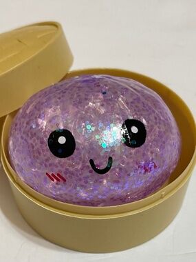 Mystery Squishy Bun Dumpling RARE GLITTER Limited Edition Stress Relief,Purple